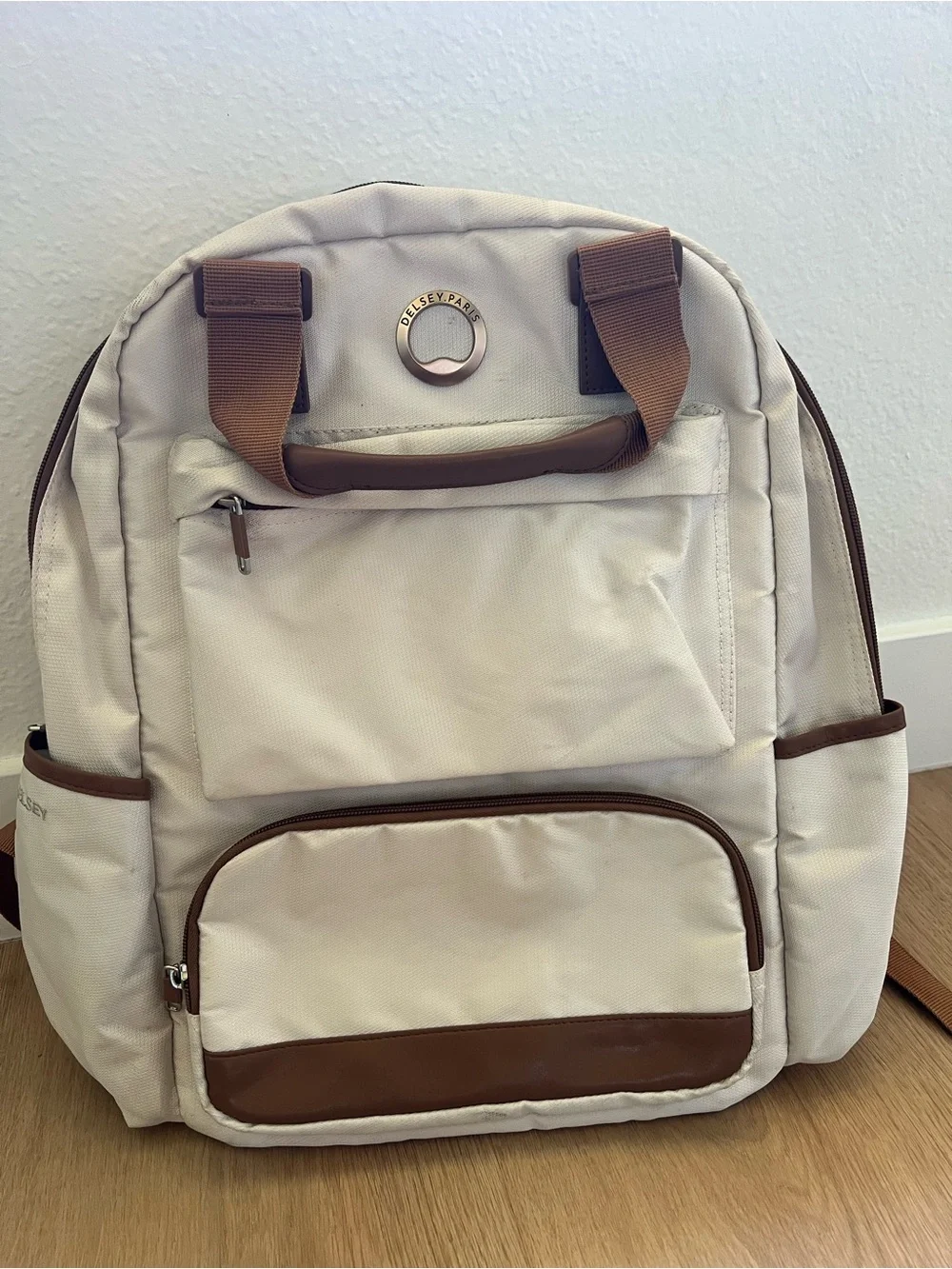 Women’s Delsey Paris Cream & Brown Backpack